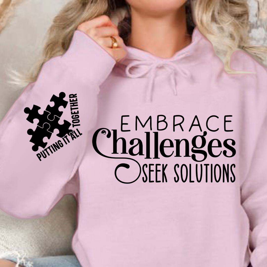 Bluza z kapturem Embrace Challenges Seek Solutions