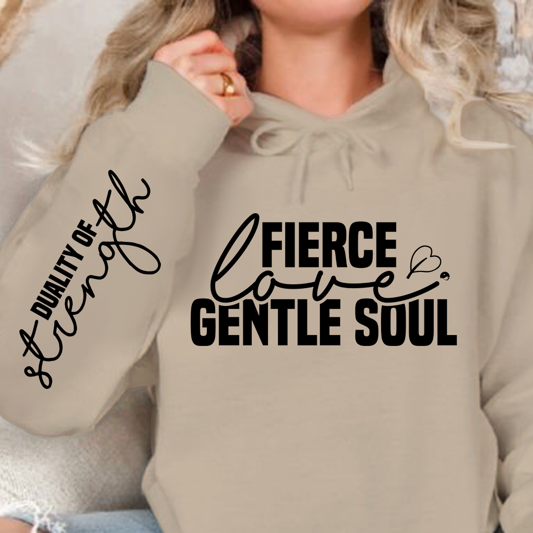 Bluza z kapturem Fierce love gentle soul