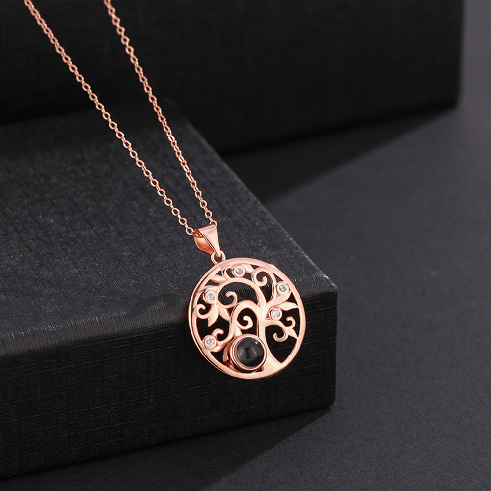 Custom Projection Necklace Love Tree Shape Photo Necklace Gift for Her