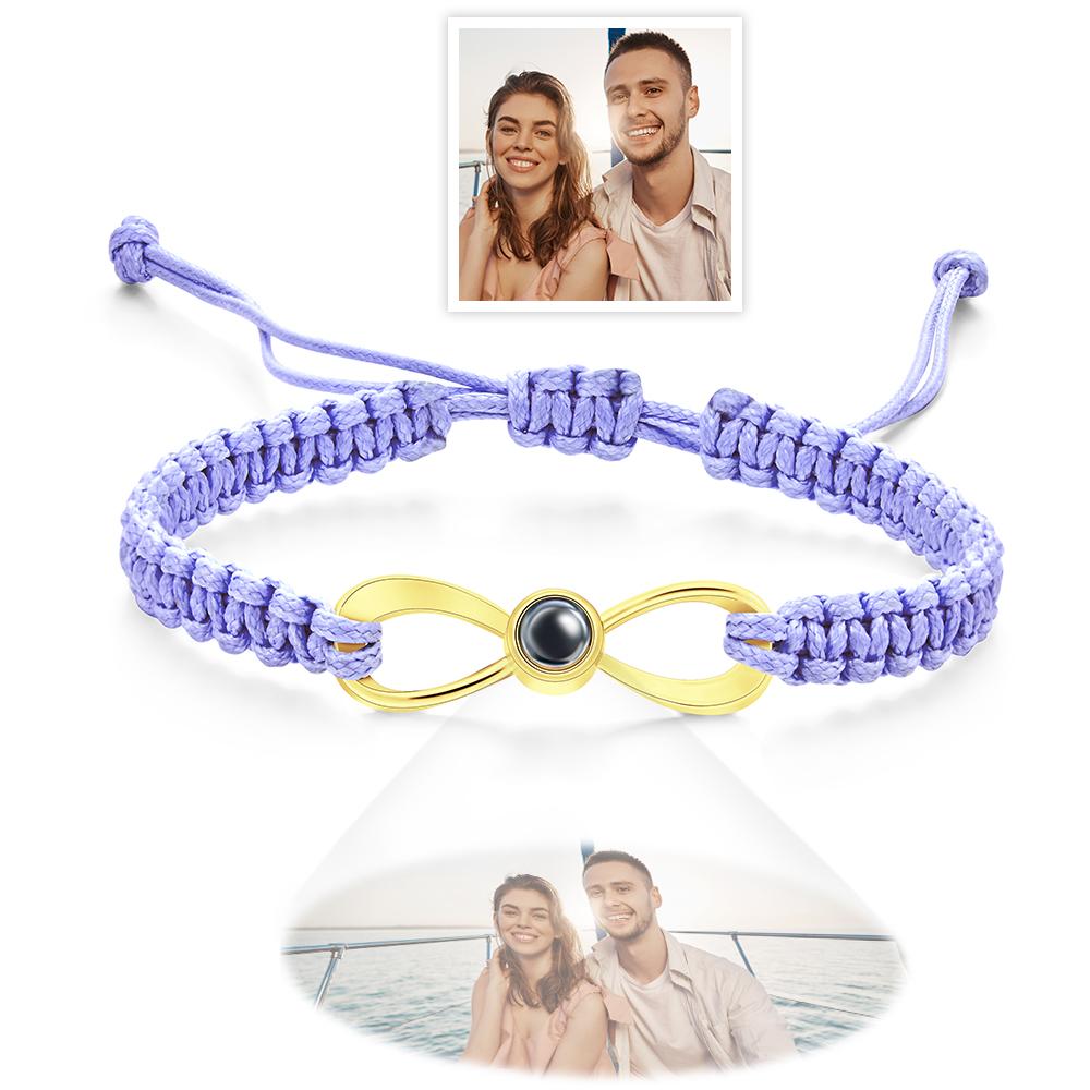 Custom Infinity Projection Photo Bracelet Couple Jewelry