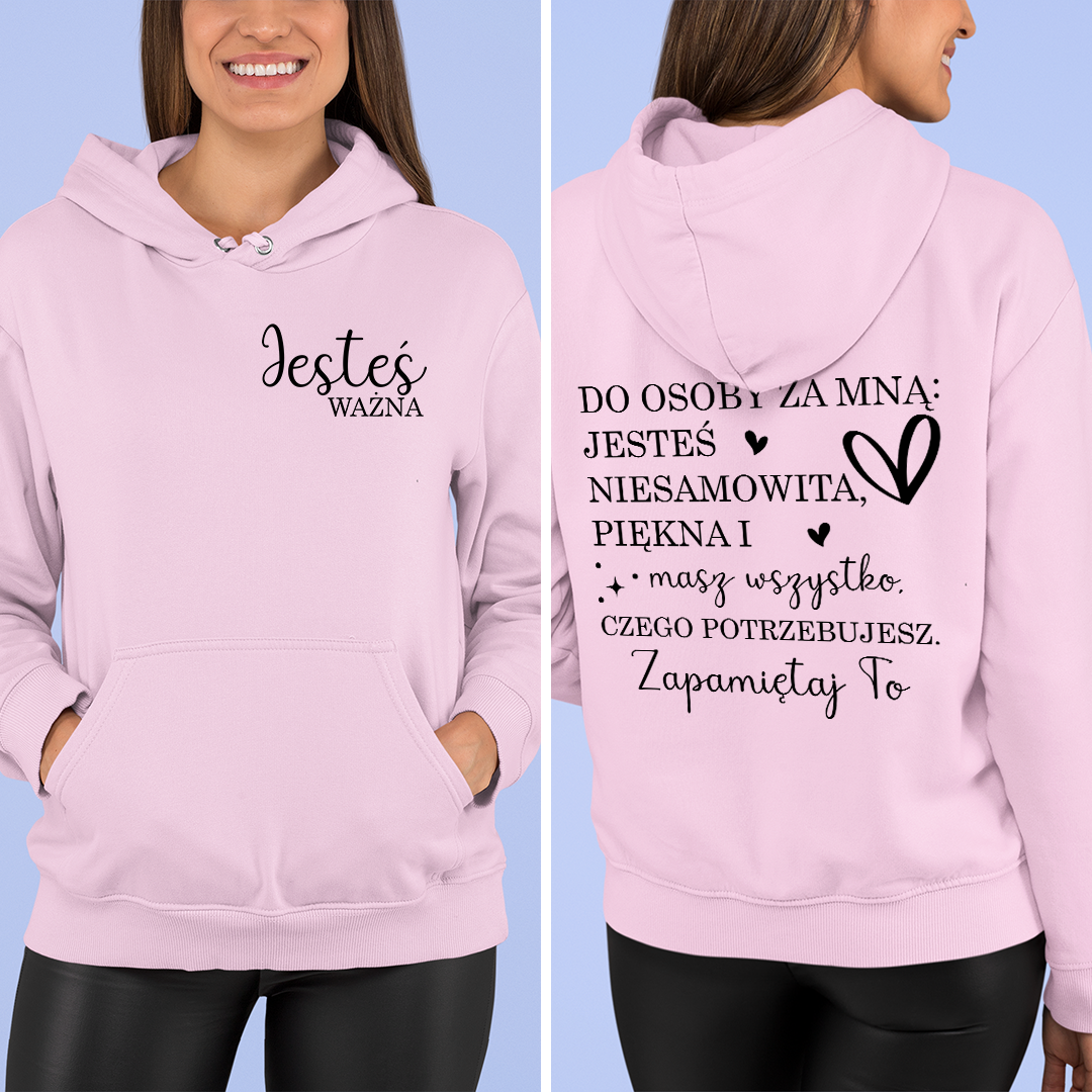 Bluza z kapturem Jesteś Ważna