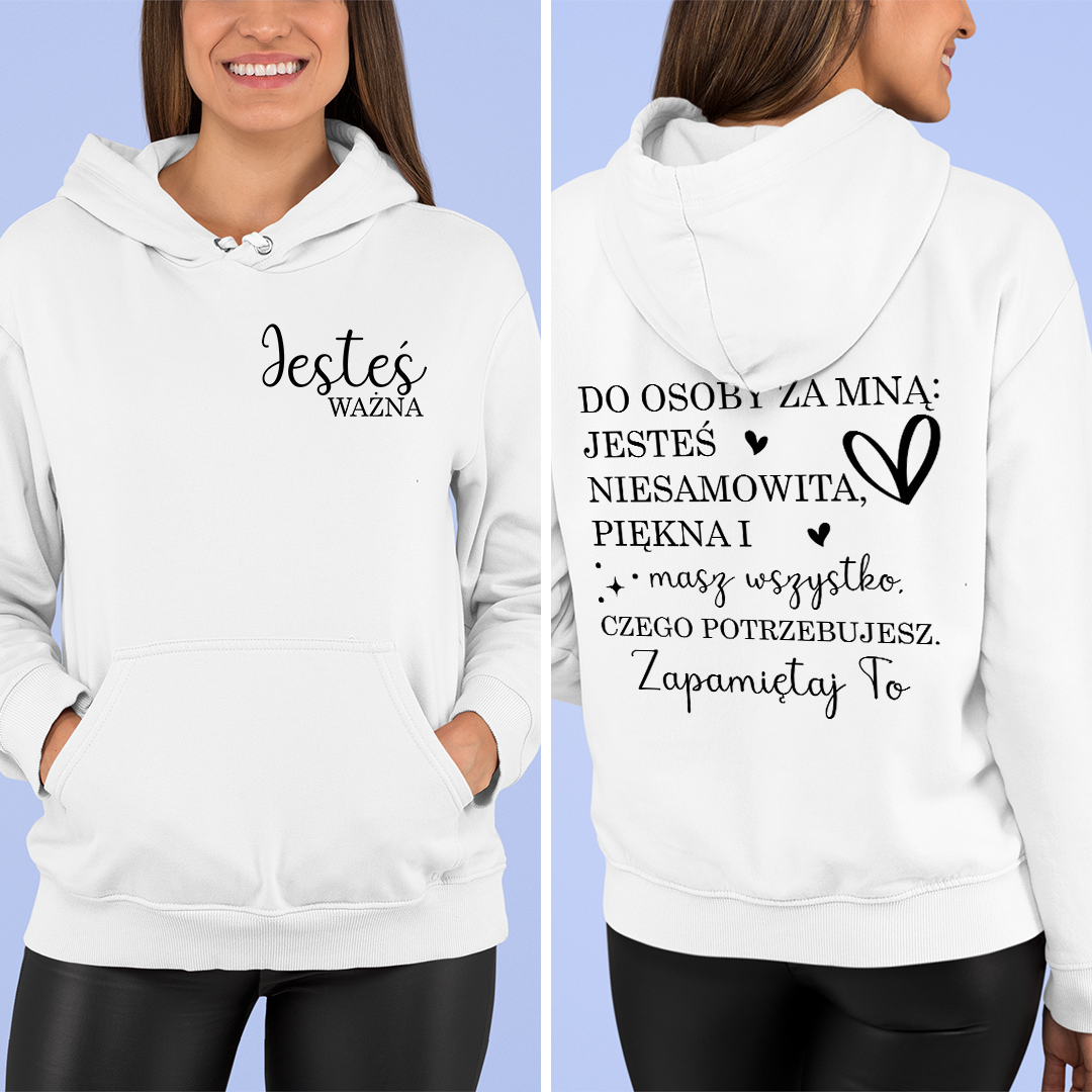 Bluza z kapturem Jesteś Ważna
