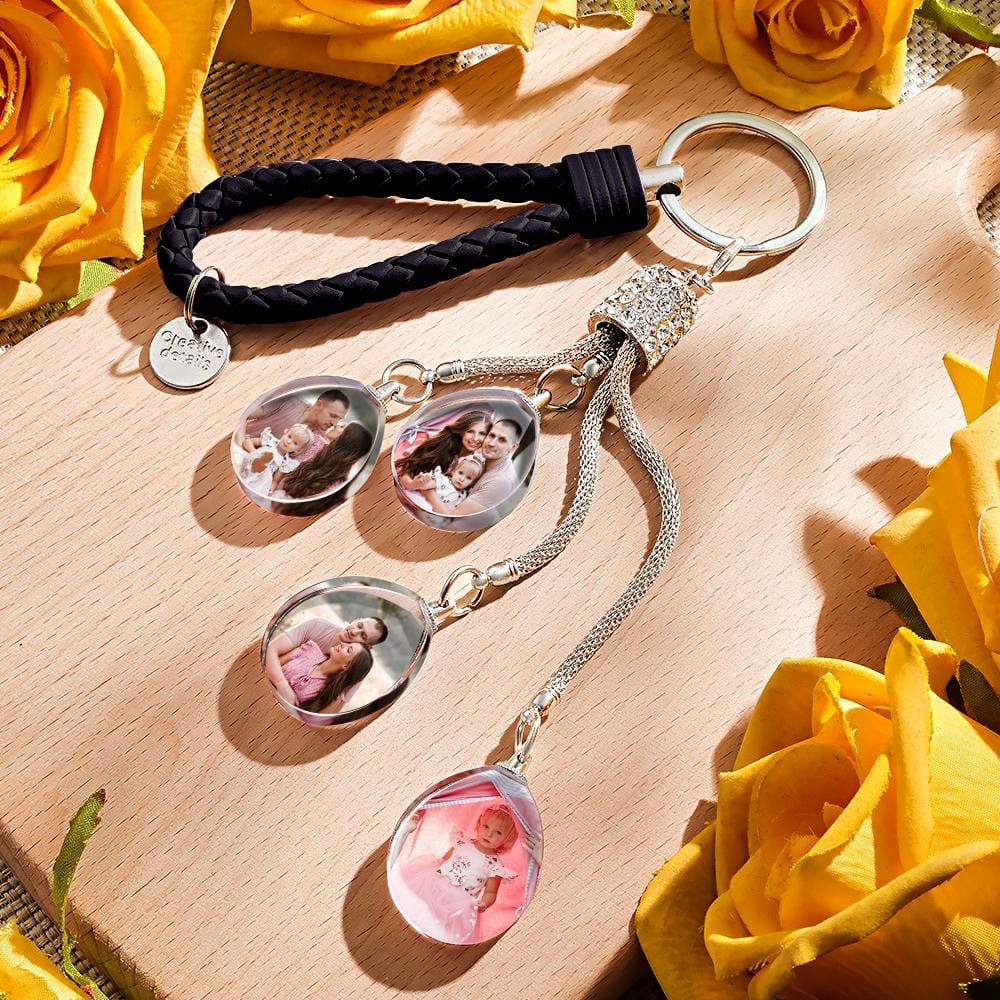 Personalizowany brelok ze zdjęciem w kryształowej oprawie na prezent