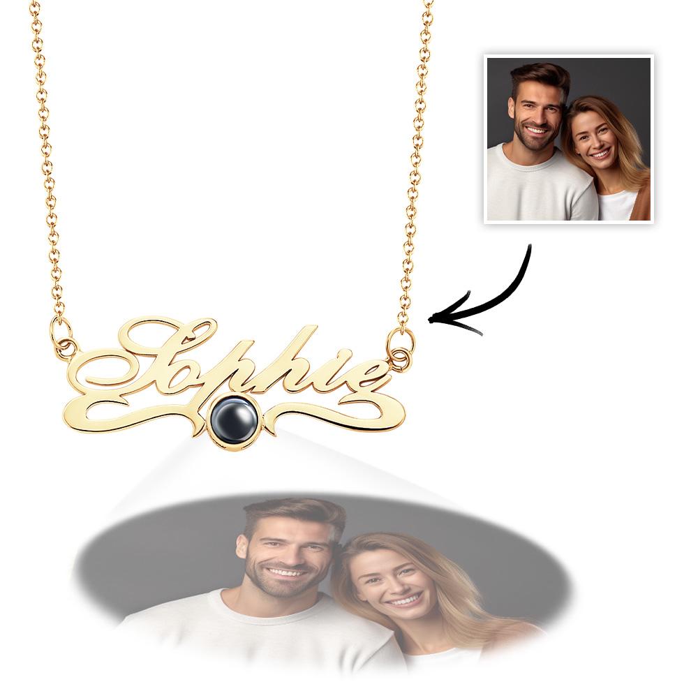 Custom Projection Neckalce with Name Simple Gifts for Couple