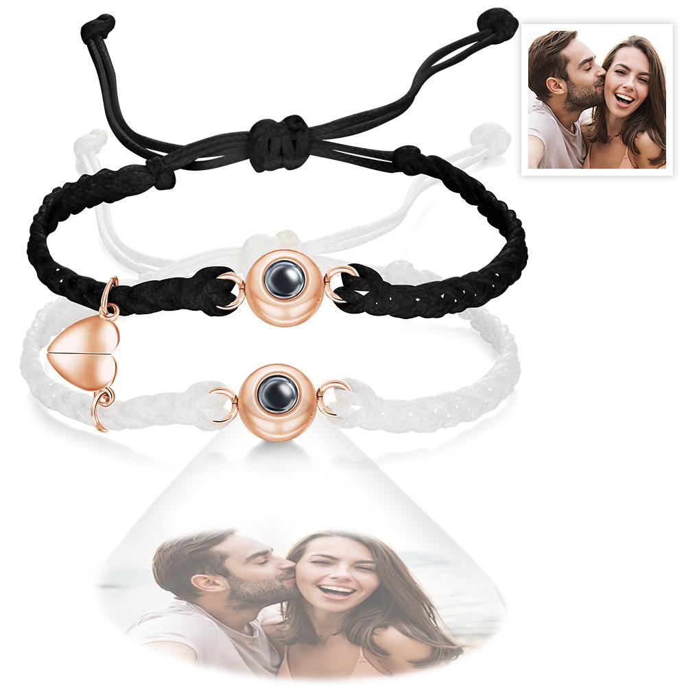 Custom Photo Projection Bracelet Woven Magnetic Bracelet Anniversary Gift