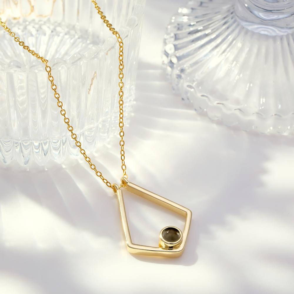 Photo Projection Necklace Custom Picture Polygon Memorial Necklace