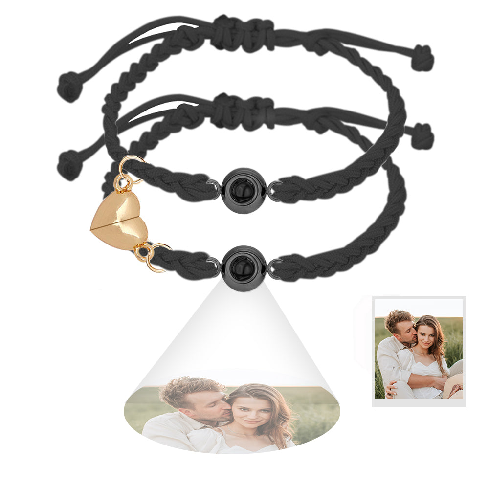 Custom Projection Bracelet Magnetic Heart Couple Bracelets