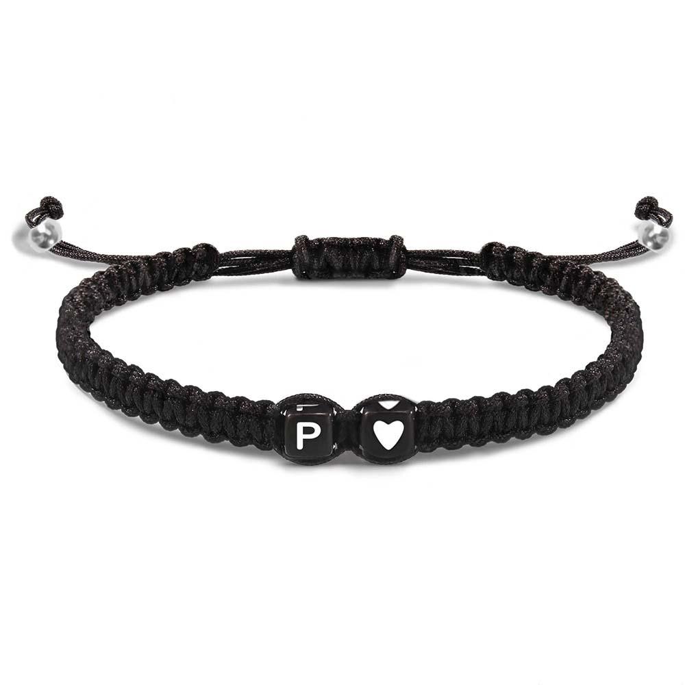 Alphabet Bracelet Heart Shape Braided Explosive Gifts
