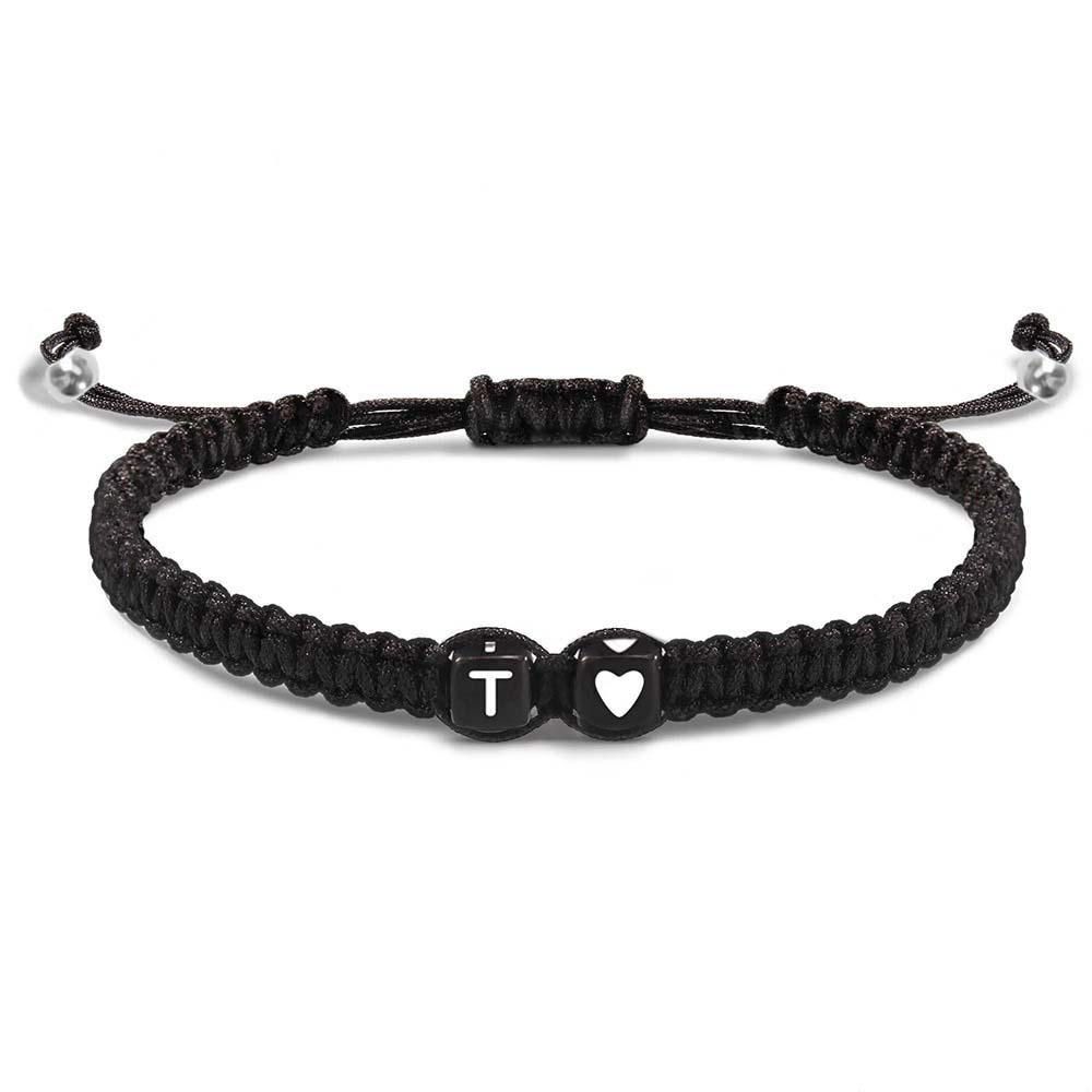 Alphabet Bracelet Heart Shape Braided Explosive Gifts