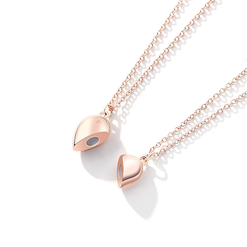 Magnetic Rotating Necklaces Heart Necklace Couples Gifts for Him and Her