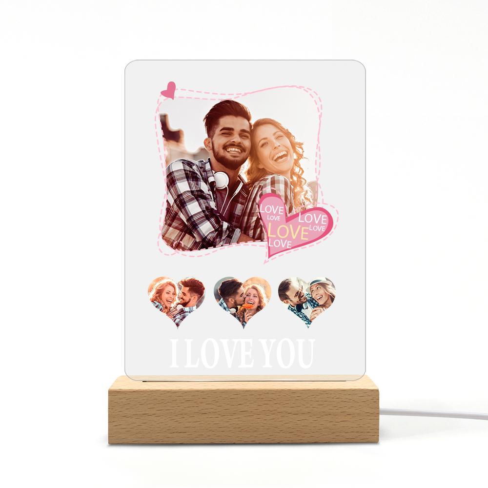 Personalizowana lampka nocna z grawerem dla pary na rocznicę lub walentynki