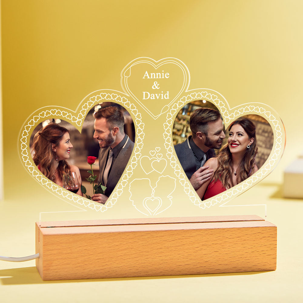 Personalizowana lampka LED ze zdjęciem, prezent na urodziny dla ukochanej