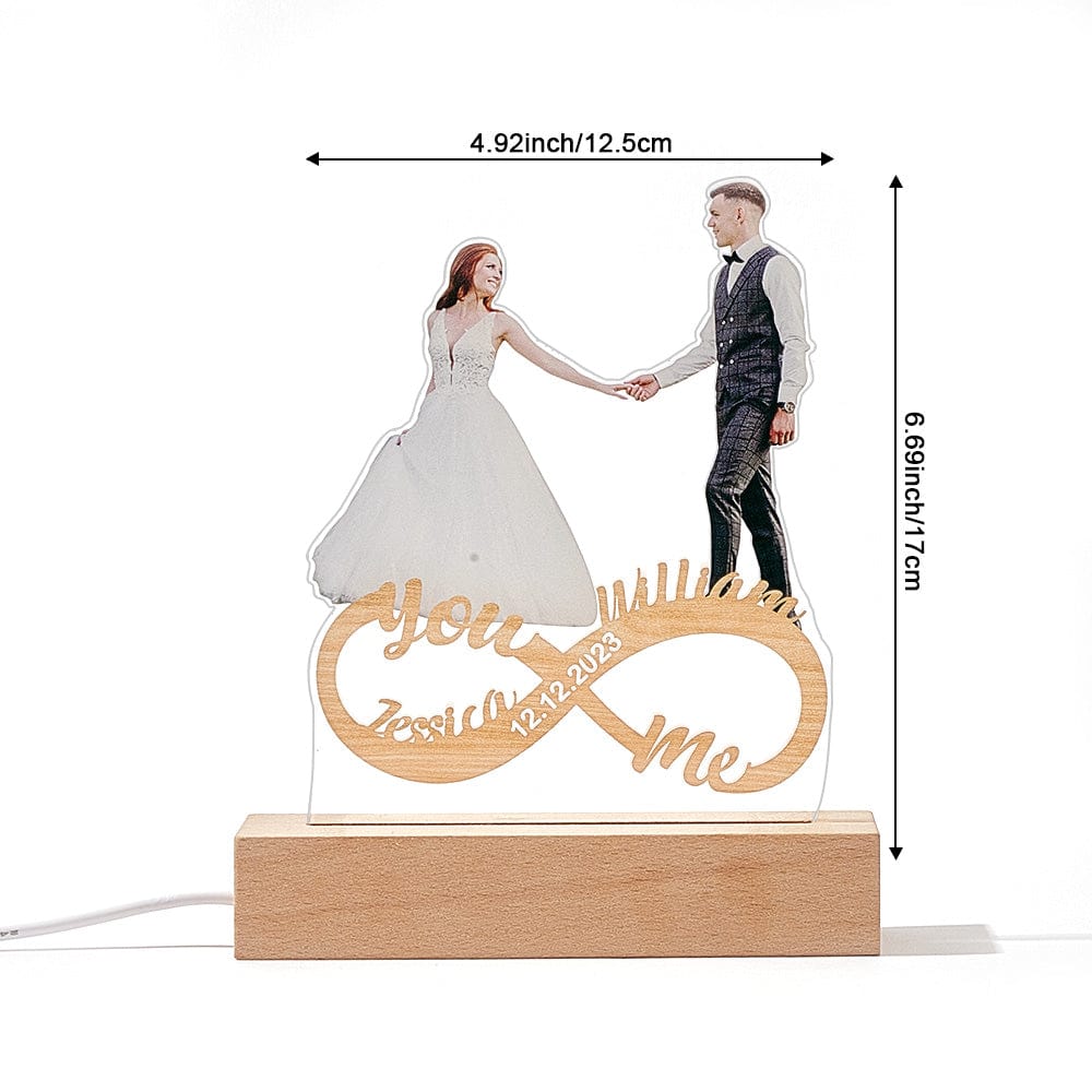 Personalizowana lampka nocna z zdjęciem dla pary na Walentynki