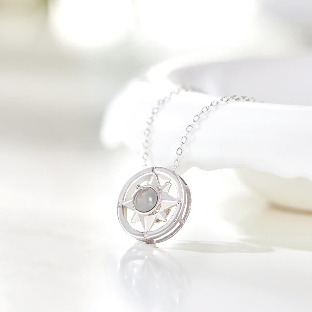 Custom Projection Photo Necklace Eight-Pointed Star Pendant Jewelry