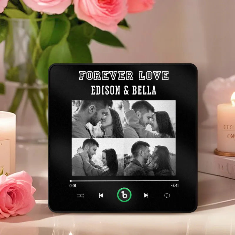 Personalizowany magnes na lodówkę z imionami i zdjęciami na Walentynki dla pary