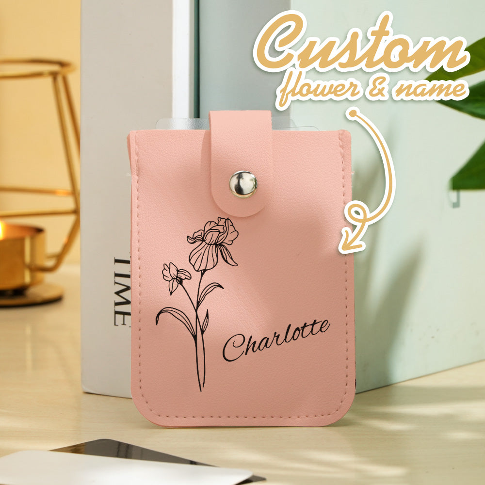 Portfel z imieniem na Dzień Babci - prezent dla babci z kwiatem urodzinowym