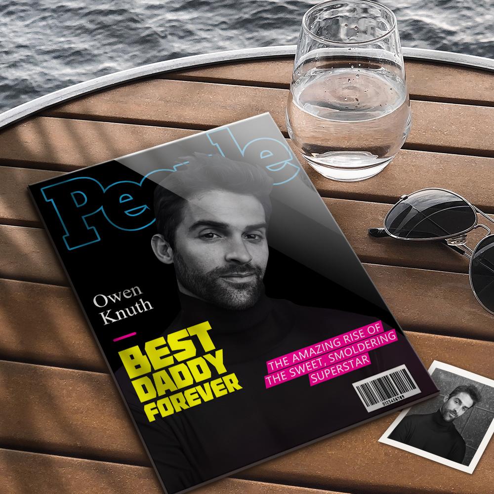 Personalizowana tablica z okładką magazynu dla chłopaka na prezent urodzinowy