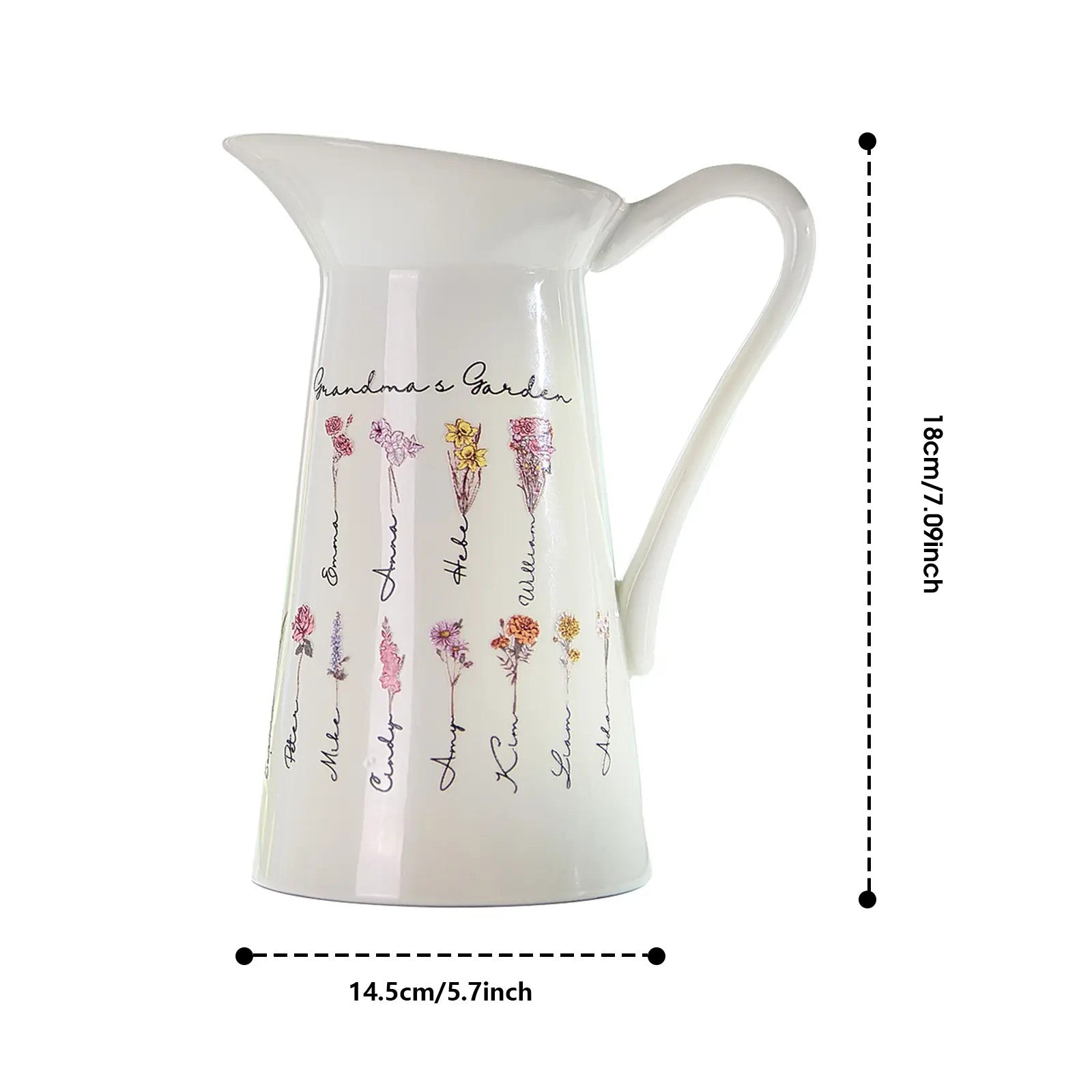 Ceramiczna Waza z Kwiatem Urodzinowym na Dzień Babci i Dziadka, Prezent dla Dziadków