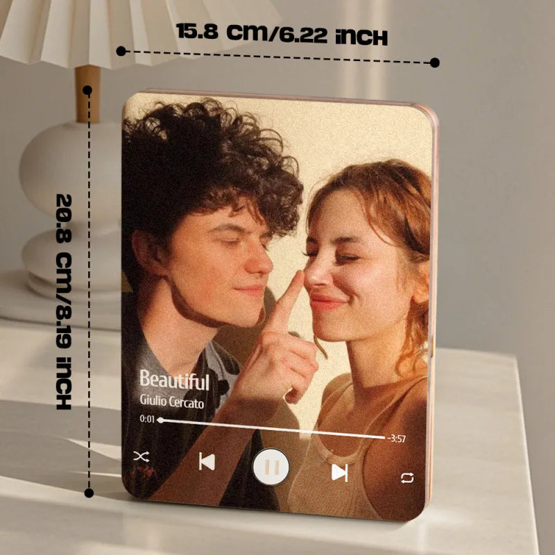 Personalizowana ramka na zdjęcia z muzyką, prezent na rocznicę ślubu