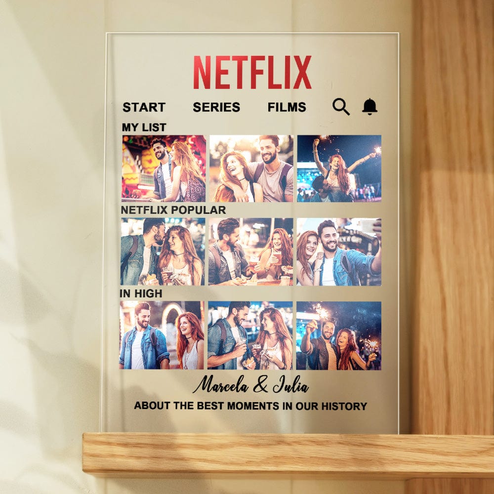 Personalizowana tablica z filmem NETFLIX na prezent rocznicowy do domu