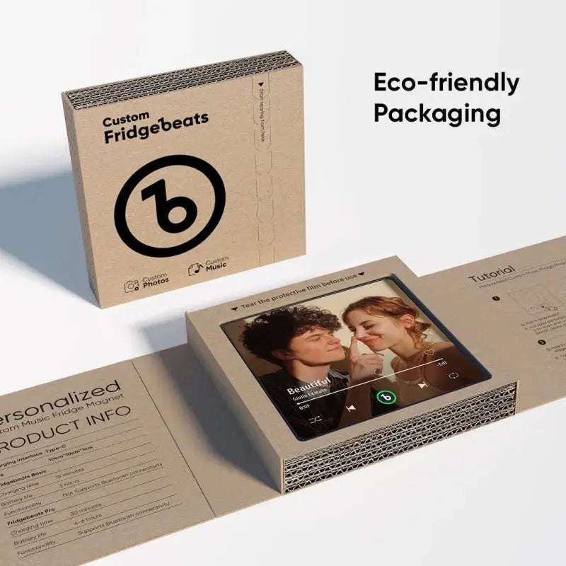 FridgeBeats Frameless Custom Music Fridge Magnet New 4.0 Upgrade Wall Photo Sticker That Plays Music Without Cell Phone Multiple Styles Gift