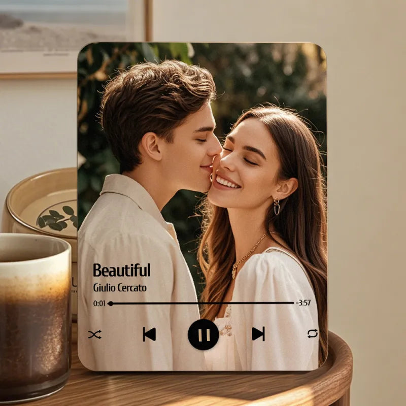 Personalizowana ramka na zdjęcia z muzyką, prezent na rocznicę ślubu