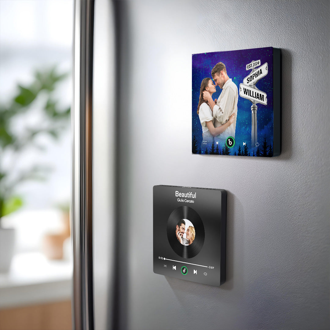 FridgeBeats Frameless New 4.0 Upgrade Custom Music Fridge Magnet Street Sign Style Fridge Magnet Gift for Lover