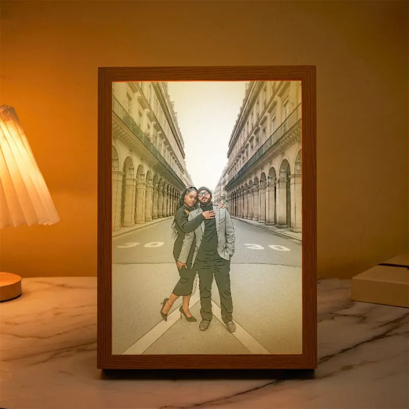 Personalizowana lampa ze zdjęciem, prezent na Walentynki dla niej