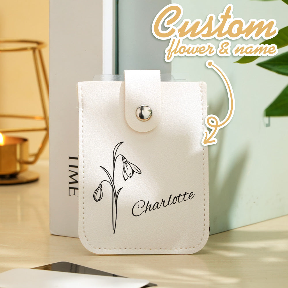 Portfel z imieniem na Dzień Babci - prezent dla babci z kwiatem urodzinowym