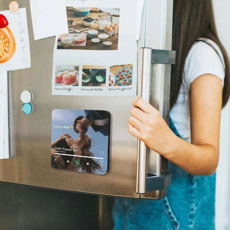 Personalizowany magnes na lodówkę z muzyką i zdjęciem, prezent na Walentynki
