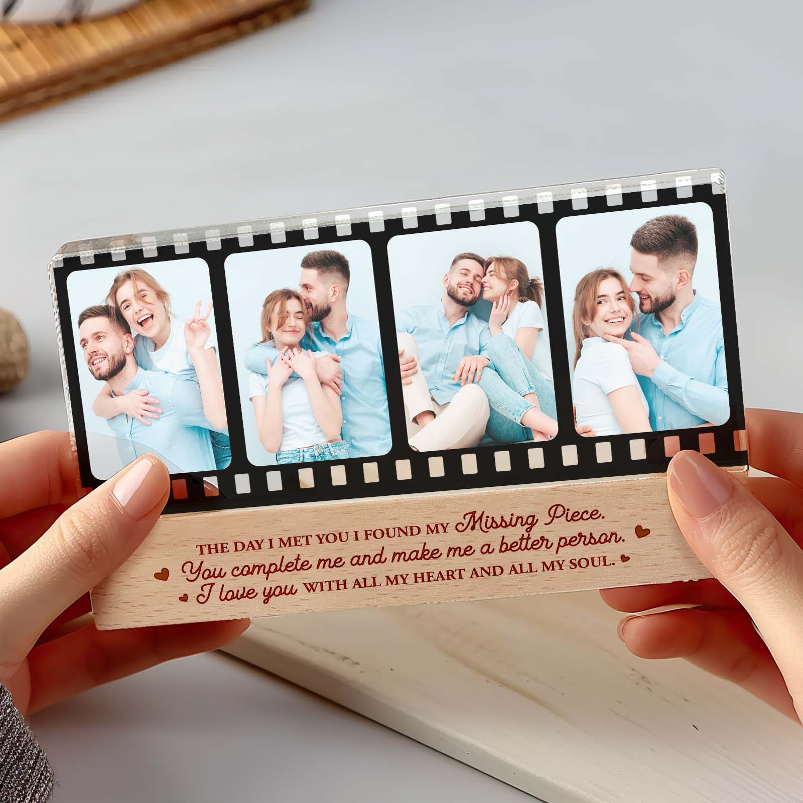 Personalizowana lampka nocna filmowa z zdjęciem dla zakochanych na prezent