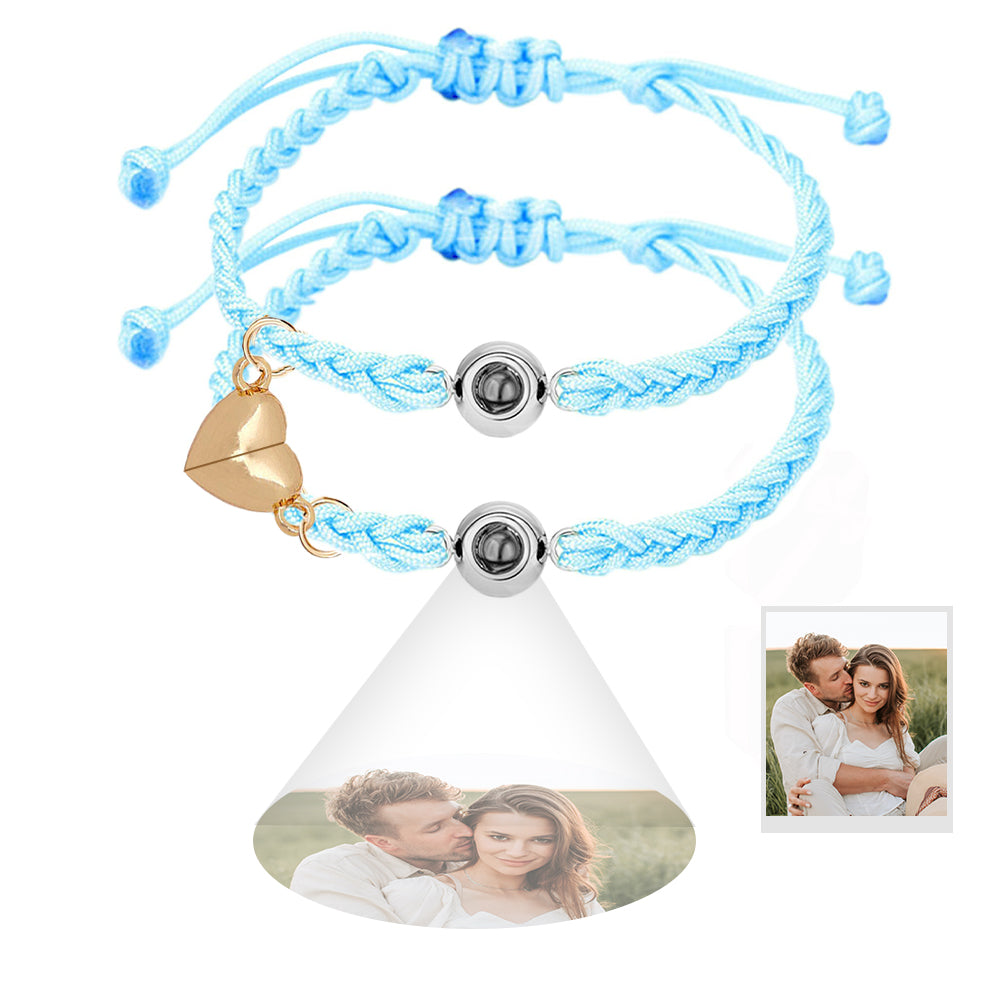 Custom Projection Bracelet Magnetic Heart Couple Bracelets