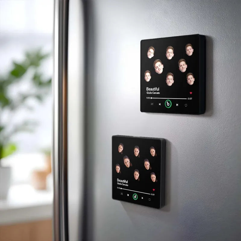 FridgeBeats Frameless Custom Music Fridge Magnet Custom Face Colorful Album Fridge Magnet Music Wall Photo Sticker Gift for Couple