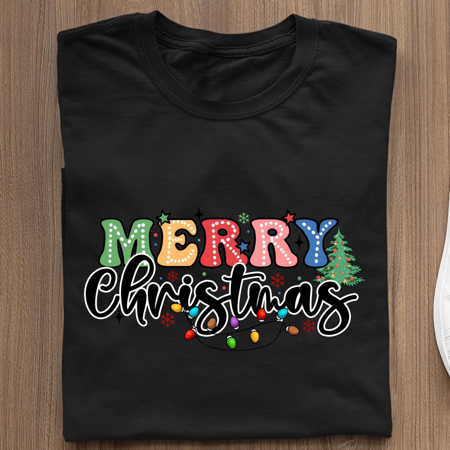 Koszulka Merry Christmas Retro Christmas Doodle Dots