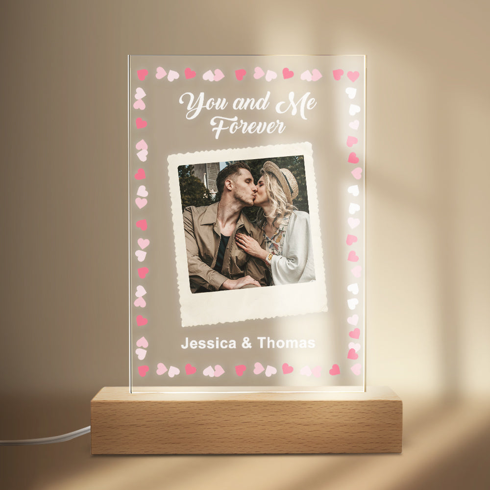 Personalizowany brelok ze zdjęciem i imieniem, szklana lampka nocna