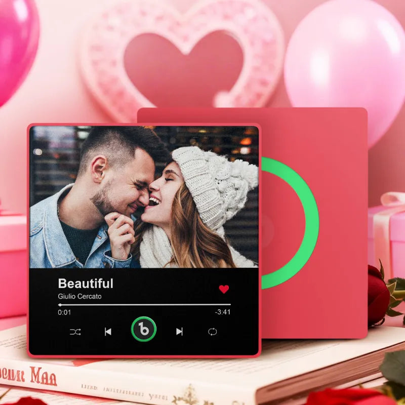 Personalizowany magnes na lodówkę z muzyką i zdjęciem, prezent na Walentynki