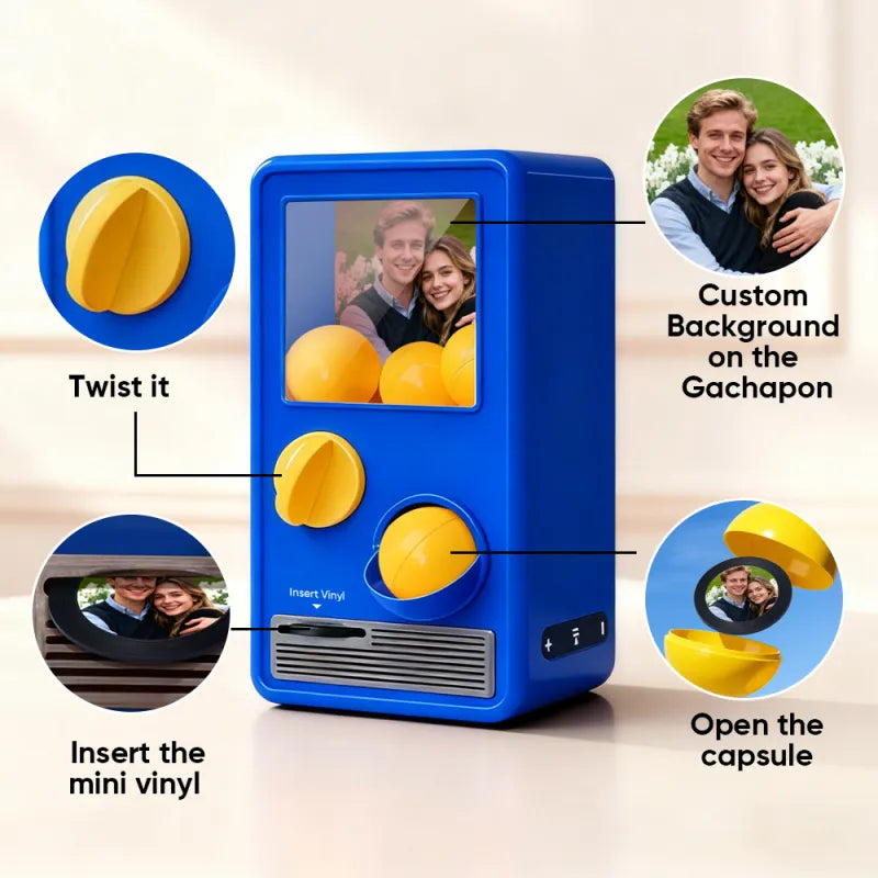 Personalized Music and Photo Music Gachapon Machine Custom Song Mini Record Box Anniversary Gift Christmas Gifts