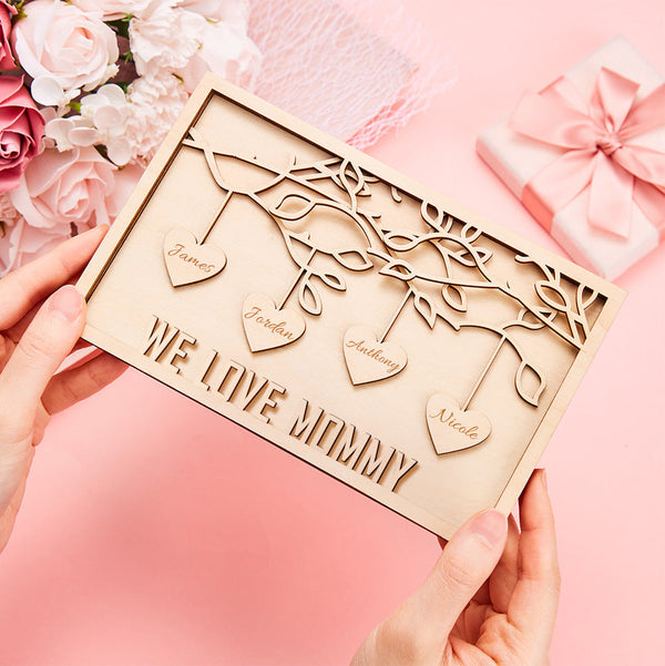 Personalizowana tablica z drzewem rodzinnym na Dzień Babci i Dziadka, prezent dla dziadków