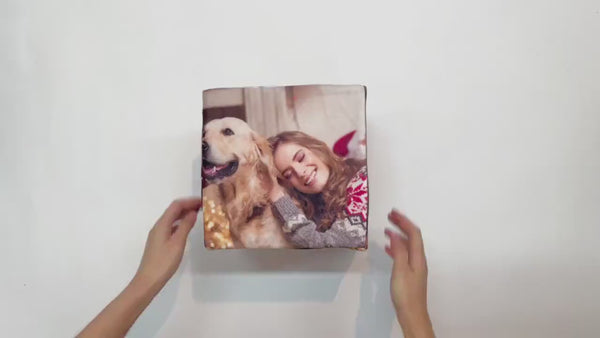 Cube Pillow, Custom pillow, Photo Pillow, Christmas Pillow, Gift for him , Gift for family, long distance relationship gift for boyfriend
