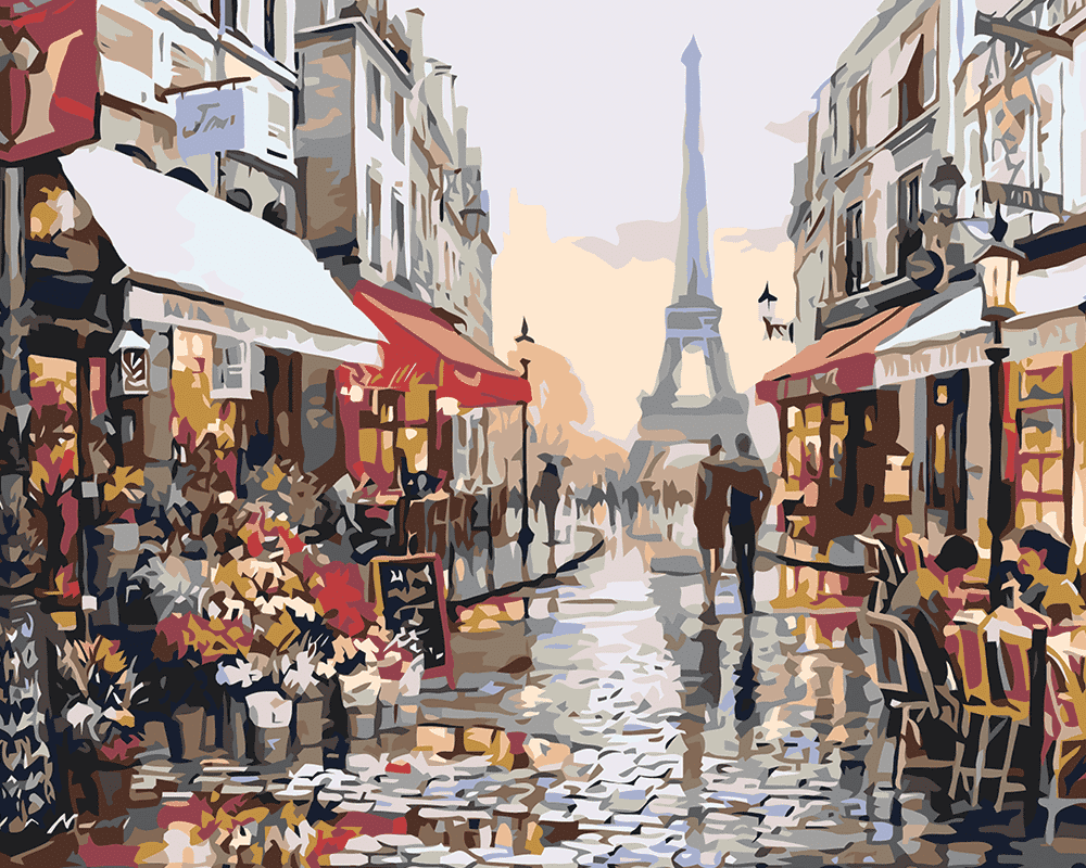 Kawiarnia w Paryżu - Malowanie po numerach