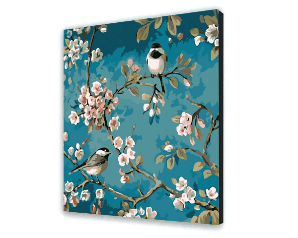 Niebieskie Ptaki - Malowanie po numerach