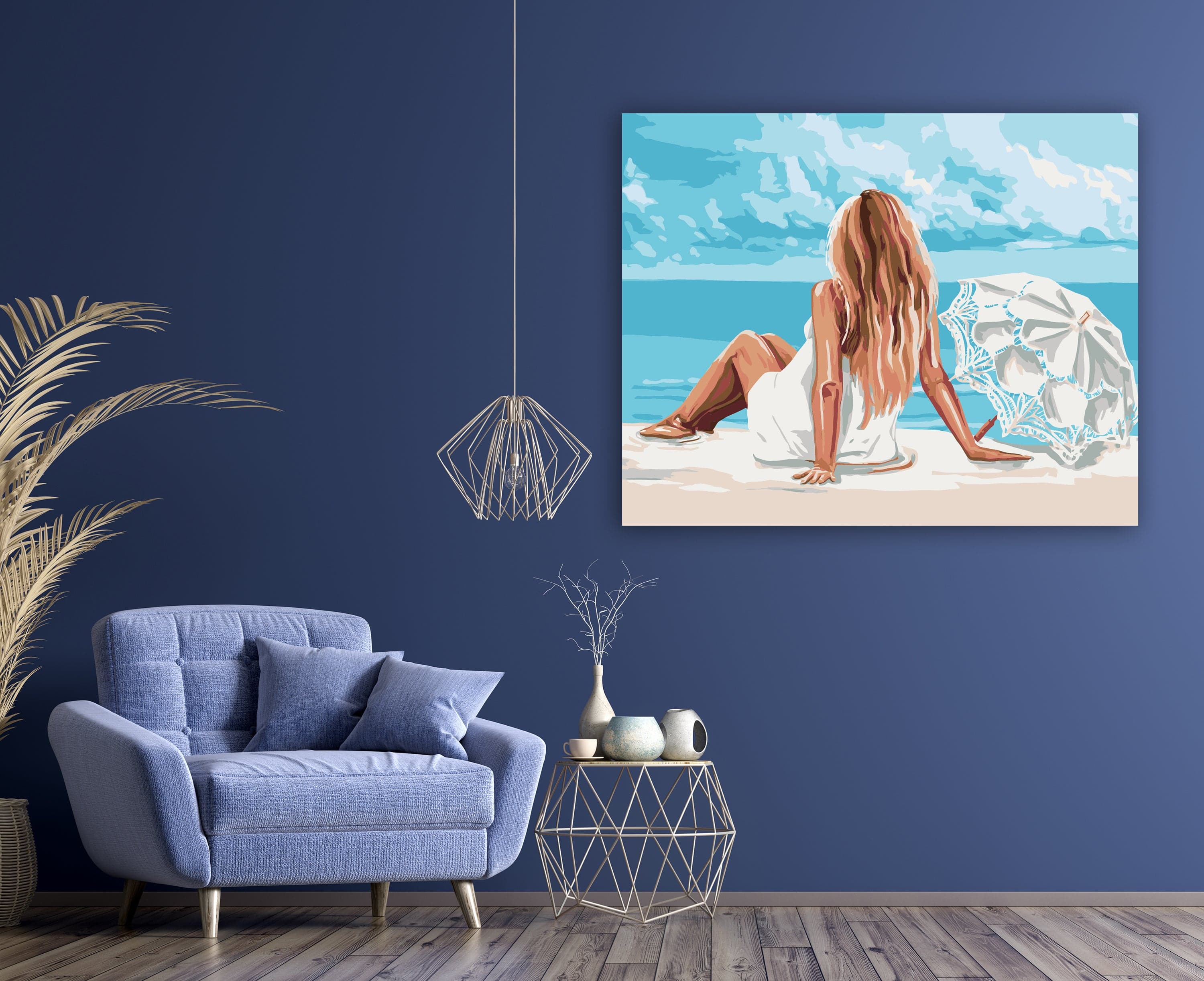 Dziewczyna Na Plaży Pod Parasolem AP0028