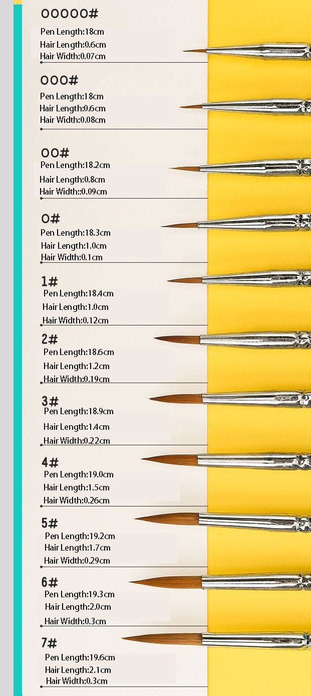 Profesjonalne pędzli drewniane - 11 szt.