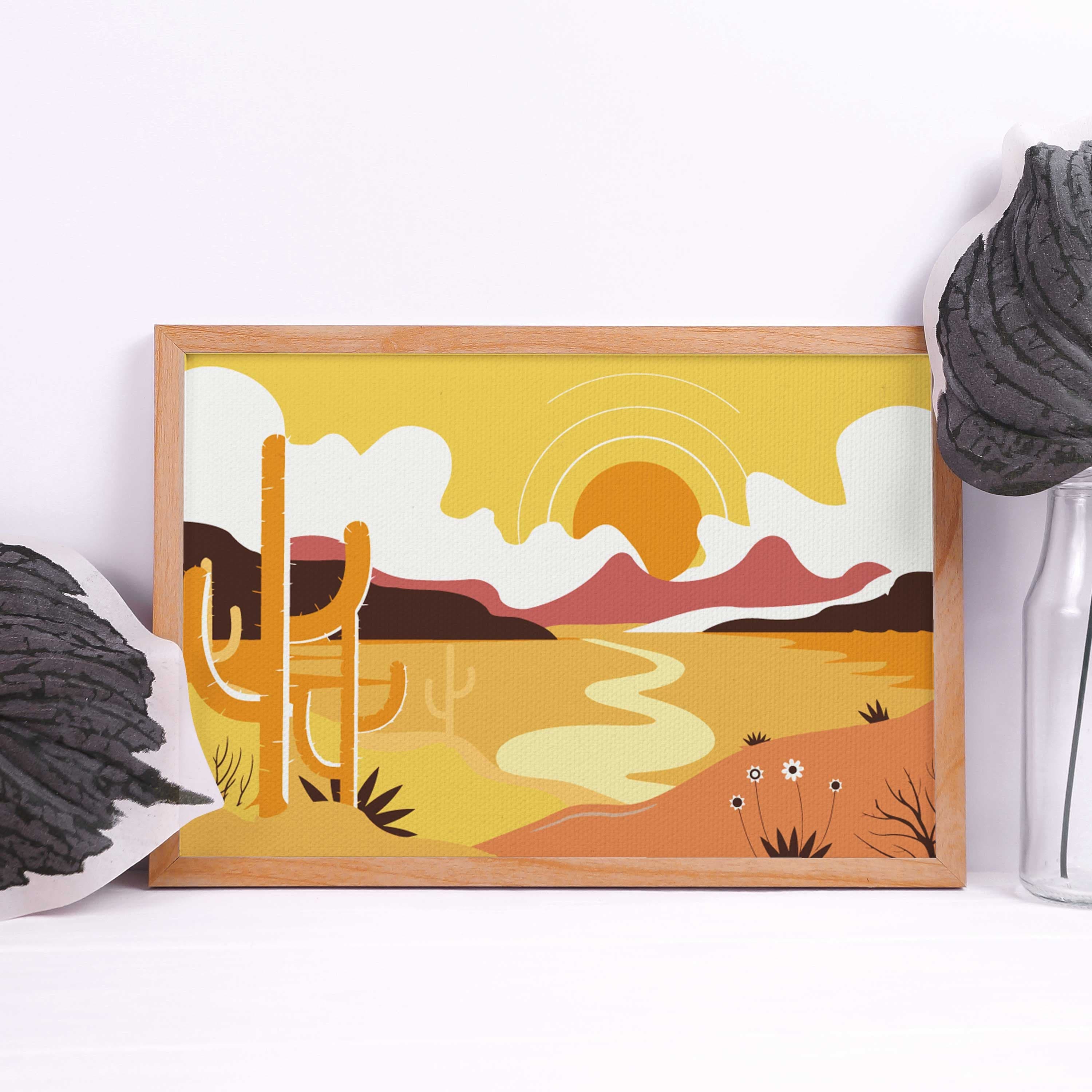 Żółty Kaktus W Pustyni HP0312