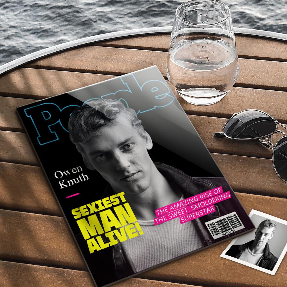 Personalizowana tablica z okładką magazynu dla chłopaka na prezent urodzinowy