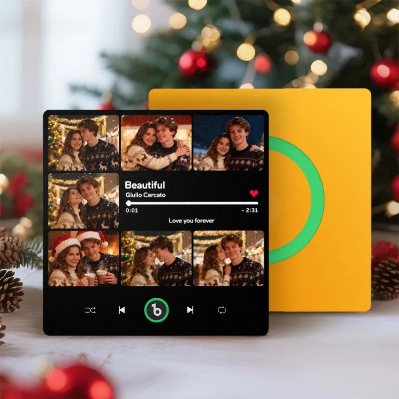 FridgeBeats Frameless 4.0 Custom 7 Photos Music Fridge Magnet FridgeBeats Pro Supports Bluetooth Connectivity Christmas Gifts