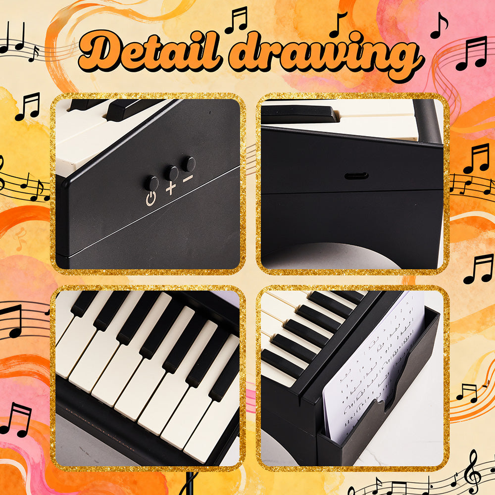 Custom Photo & Date Personalized Playable Piano Bluetooth Speaker – Birthday & Christmas Gift for Piano Lovers