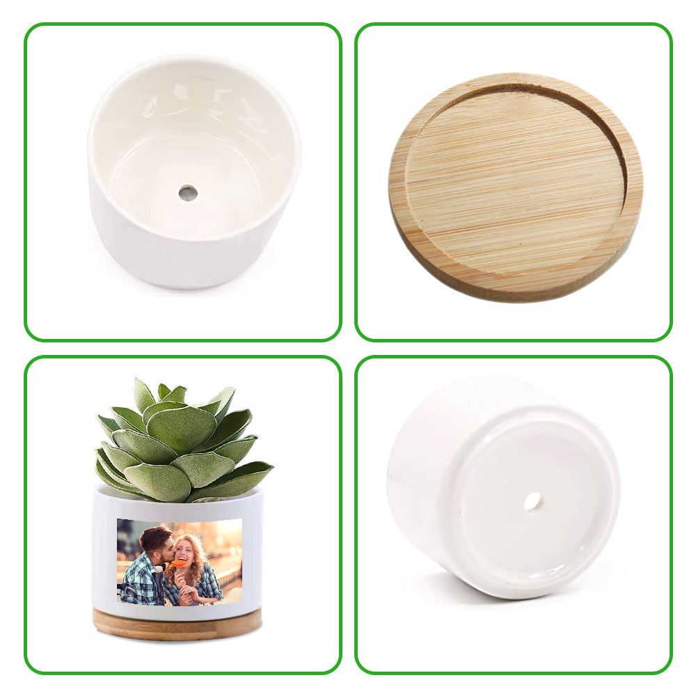 Ceramiczny doniczkowy kwiatek z personalizacją na Dzień Babci - prezent dla babci