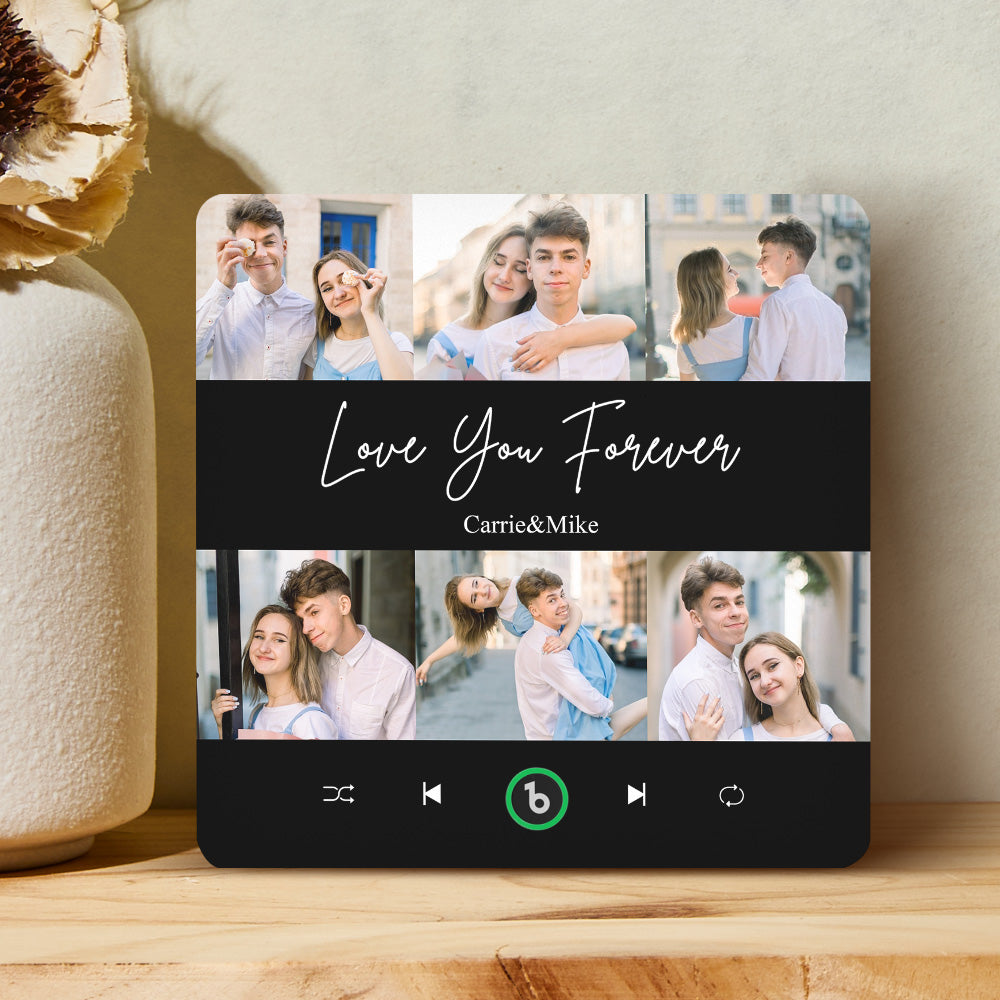 FridgeBeats Frameless Custom Photos Text Music Fridge Magnet Special for Valentine's Day New 4.0 Upgrade Colorful Album Sticker