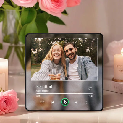 Personalizowany magnes na lodówkę z muzyką i zdjęciem, prezent na urodziny dla pary